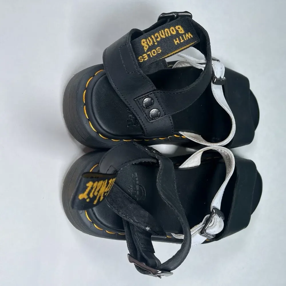 Dr. Martens Gryphon Contrast Leather Strap Sandals Black / White Men’s 8